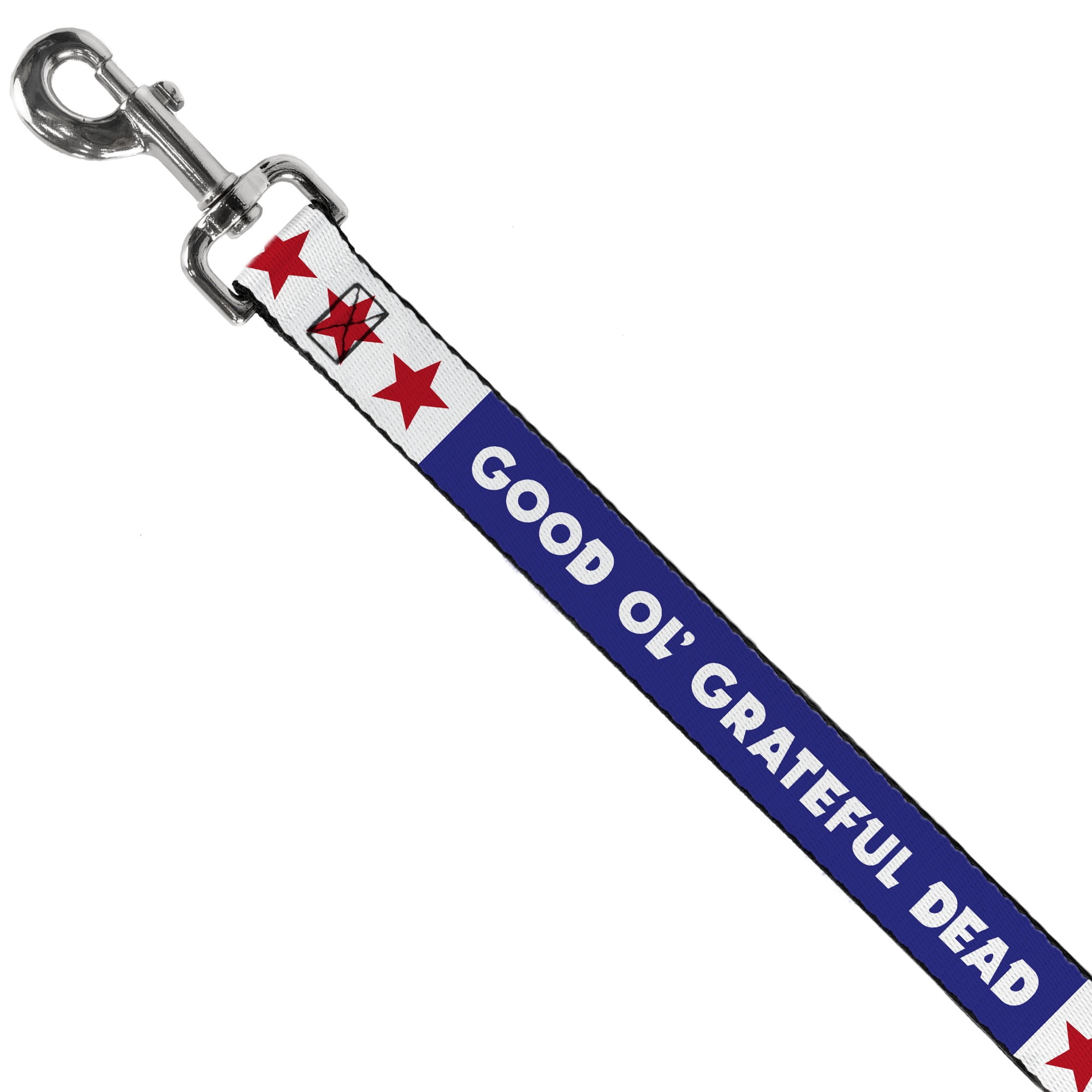 Grateful Dead Pet Leash, Dog Leash, Good Ol Grateful Dead Text and Stars Blue White Red, 6 Feet Long 1.0 Inch Wide