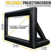 Jumbo 20 Feet Inflatable Outdoor and Indoor Theater Projector Screen - Includes Inflation Fan, Tie-Downs and Storage Bag - Updated Version