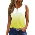 thumbnail image 2 of LSLJS Women's Summer Gradient Color Button Round Neck Sports for Outer Wear Slim Short Top Round Neck, Womens Tank Tops, 2 of 7