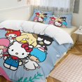 thumbnail image 1 of Hello Kitty Ensemble de Lit Jumeau 3 Pcs - Comprend 1 Couette Simple et 2 Taies d'Oreiller Literie - Microfibre Résistante à la Décoloration - Hello Kitty, 1 of 4