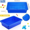 thumbnail image 3 of 10 Pcs Flat Storage Organizer Tray Bin Letter Size Paper Tray for Classroom Plastic Stackable File Organizer for School Office Teacher Book Organization（ Blue, 13.78 x 9.84 x 3.15 Inch）, 3 of 13