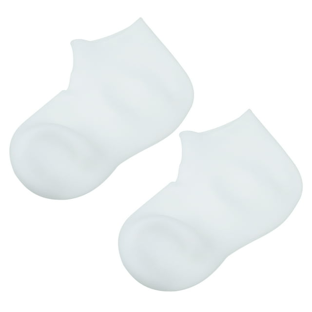 1 Par Hidratante Gel Calcetines Agrietados Pie Cuidado Protector, Tobilleras Silicona Calcetines, Blanco, S Tamaño