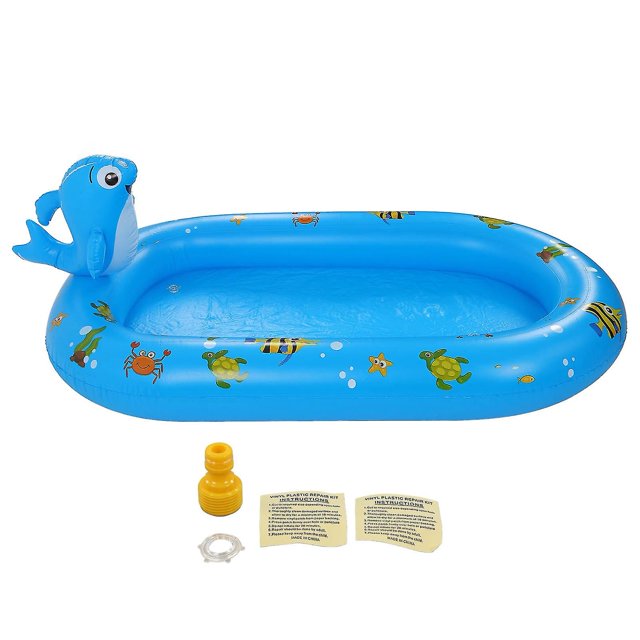 Kids' Inflatable Pool with Adorable Fish Designs – Durable PVC Summer Sprinkler Toy_Perfect Gift