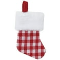thumbnail image 2 of Northlight 7" Red and White Buffalo Plaid Mini Christmas Stocking with Faux Fur Cuff, 2 of 6