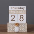 thumbnail image 3 of 1PC Wooden Calendar Reusable Desktop Calendar Vintage Calendar Block for Office Home Decor Table Bedroom Cafe Restaurant, 3 of 6