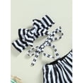 thumbnail image 5 of GXFC Toddler Girls One Piece Swimsuit Kids Girls Sleeveless One Shoulder Stripes Print Swimwear Children Girls Ruffle Beach Bathing Suit Beachwear with Bowknot Headband 6M-5T, 5 of 9
