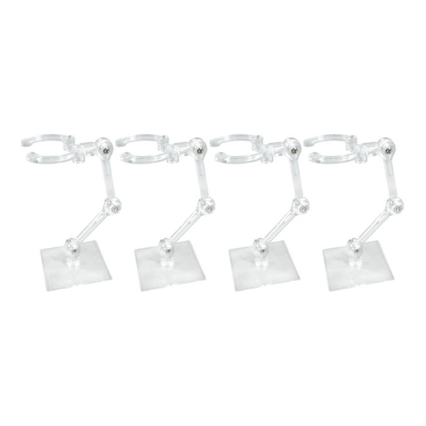 4 piezas de base de acción de plástico para muñecas, soporte para figuras de anime de 6 pulgadas 4 Uds transparente 4x4cm