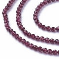 thumbnail image 3 of 5pcs Natural Garnet Beads Strands Faceted Round 3~3.5mm Hole: 0.5mm about 115~130pcs/strand 14.5~16.1 inch(37~41cm), 3 of 3