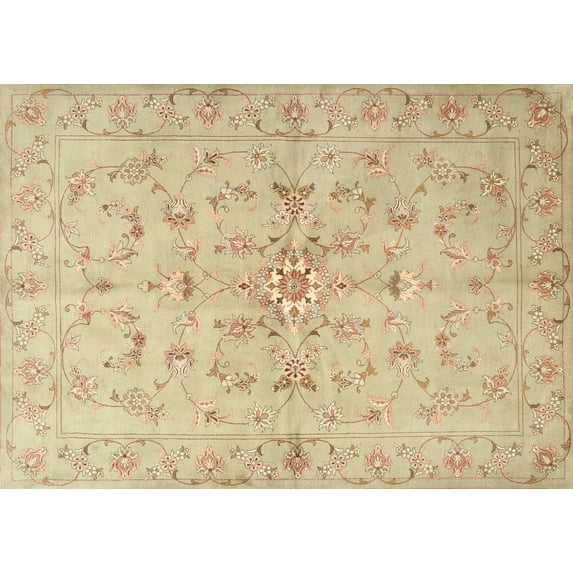 Ahgly Company Indoor Rectangle Contemporary Brown Gold Abstract Area Rugs, 8' x 10'