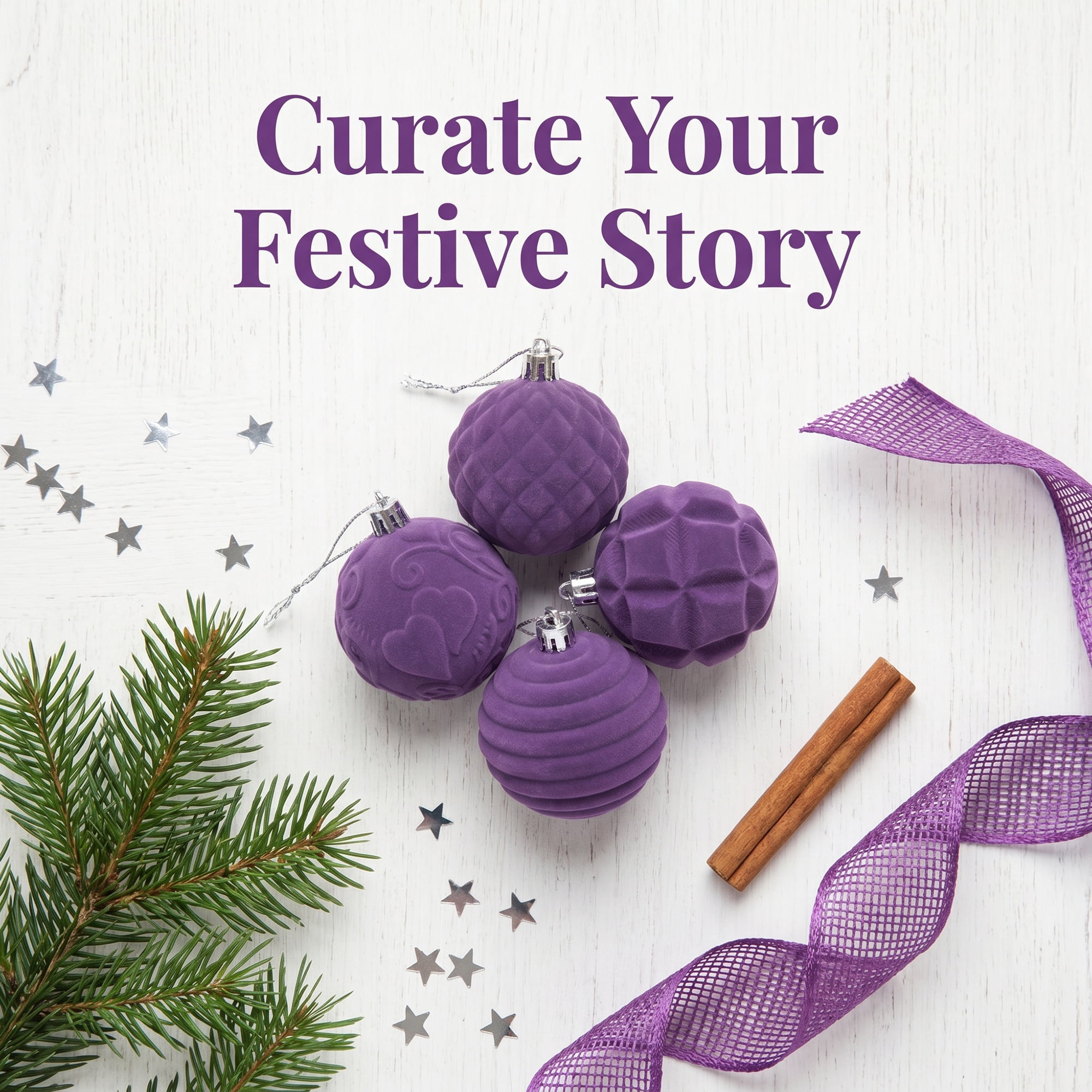 Unique Bargains Velvet Christmas 12 Pack Flocked Sphere Orbs Luxury Ornaments Purple 2.4"