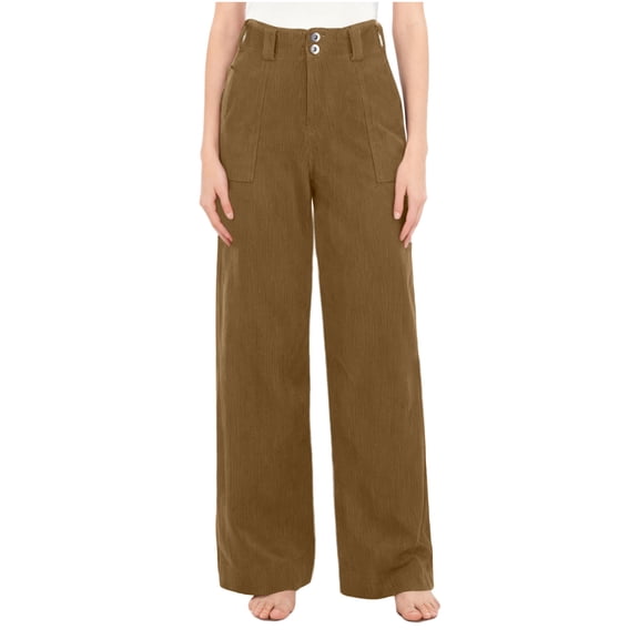 Aloohaidyvio Corduroy Wide Leg Pants for Women Baggy Lounge Sweatpants with Pockets Casual High Waist Drawstring Trousers