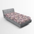 thumbnail image 2 of Ambesonne Tropical Fitted Sheet, Simple Palm Trees Artwork, Twin Size, Pale Pink Fuchsia and Teal, 2 of 5