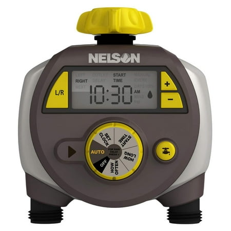 Nelson 56612 Sprinkler w/ Double-Outlet LCD Timer