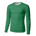 thumbnail image 6 of Dresfit Thermal Shirts Mens Solid Color Big and Tall Tops 2025 Loose Fit Long Sleeve Crew Neck Baseball Shirt Fall Stretch Slim Fit Button Fashion Green M, 6 of 7