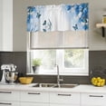 thumbnail image 4 of 2 Pack Blue White Floral Valances for Windows Bedroom Living Room Window Treatments, Ombre Tulips Modern Art Spring Rod Pocket Valance Drapes Short Kitchen Curtains Over Sink 54"x18", 4 of 8