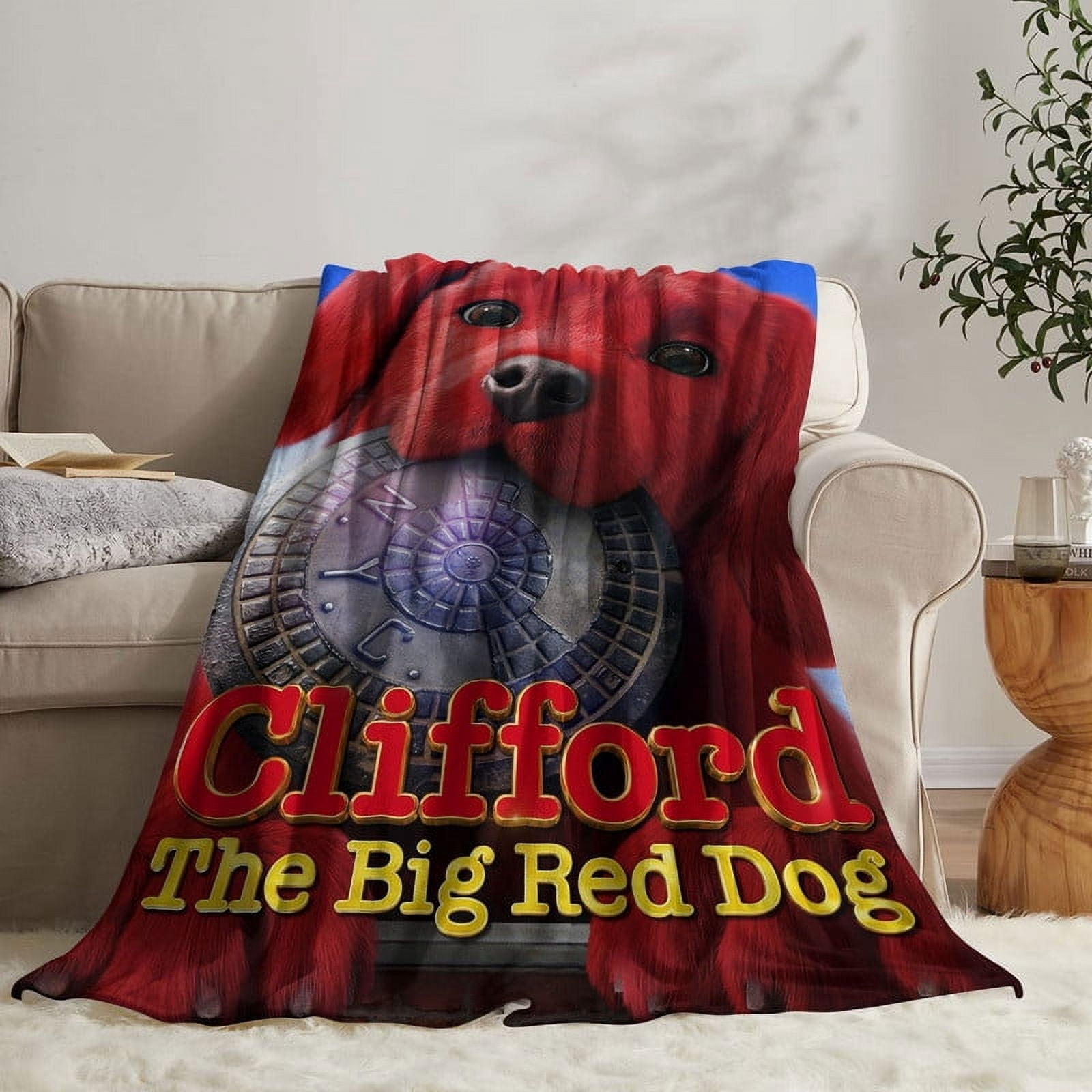 Clifford The Big Red Dog Throw Blanket Gifts for Fans Lover Girls Boys Women Present Hoodie Him Bed 60"x80"