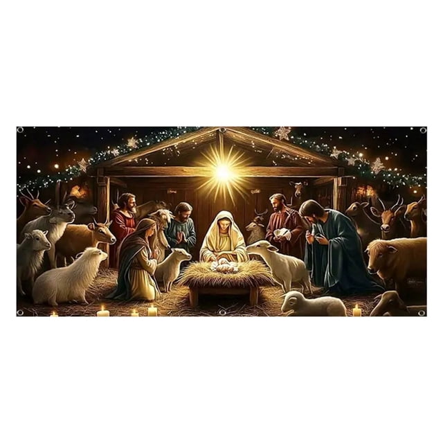Christmas Garage Door Cover Decoration With Fluorescent Design For Holiday Party Use 1 Pack