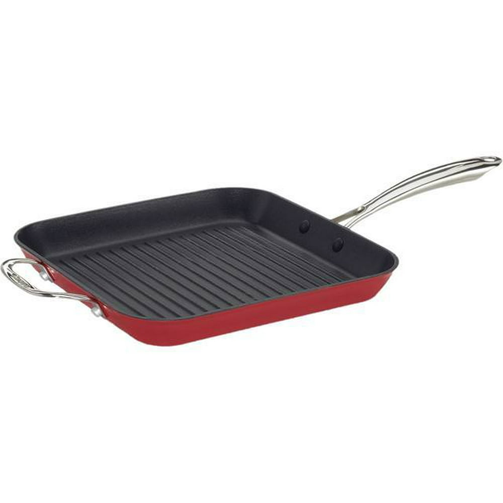 Cuisinart CastLite Nonstick Cast Iron 11" Square Grill Pan with Helper