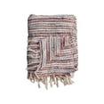 thumbnail image 5 of Creative Co-Op Woven Cotton and Wool Throw with Stripes and Fringe, Multicolor, 5 of 5