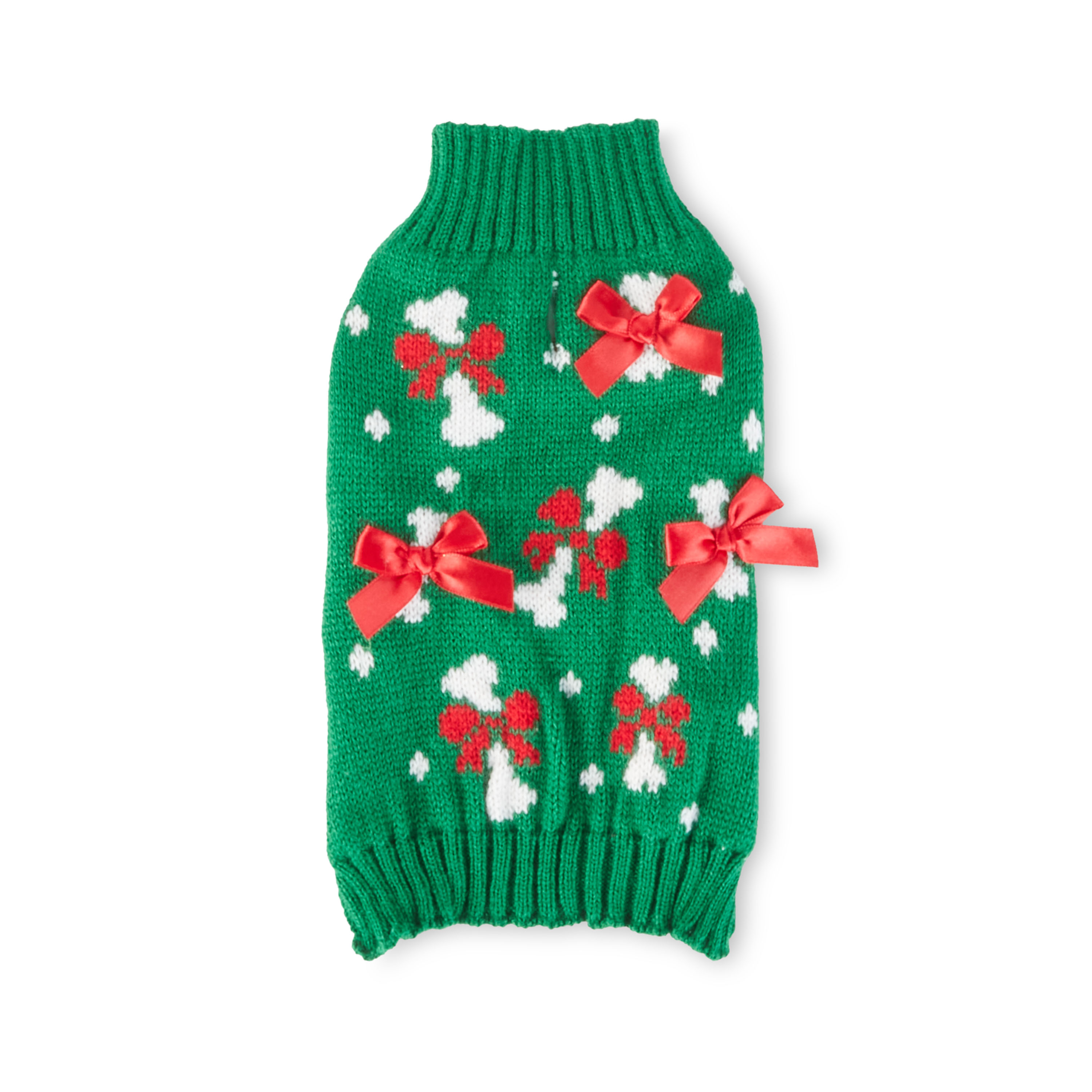 Vibrant Life, Holiday Dog Clothes, Bone Dog or Cat Sweater, Green, XXS