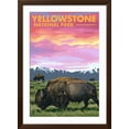 thumbnail image 2 of Art.com Yellowstone National Park - Bison and Sunset Art Print by Lantern Press, Brown Frame Wall Art, 32" x 44", 2 of 5