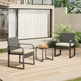 thumbnail image 3 of Asofer 3 PCS Patio Furniture Set, Outdoor Wicker Chair with Glass Table, Poolside, Balcony, Beige, 3 of 7