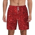 thumbnail image 2 of Matuu Red Glitter for Men's quick-dry swim shorts with compression lining, stretch beach shorts with pocketsX-Large, 2 of 8