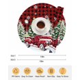 thumbnail image 6 of 13 Inch Round Placemats Set of 6, Christmas Truck Non Slip Heat Insulation PP Table Mats, Winter Snowflakes Xmas Tree Deer Red Black Washable Place Mats for Kitchen Dining Party Table Decor, 6 of 7