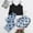 Blue, variant on Dyfzdhu Womens Pajama Sets Print Sleepwear Push Up Three Pieces Sleeveless Shorts Set Underwear Suit Pajamas