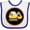 White and Royal, variant on Inktastic Construction Digger Truck Boys Baby Bib