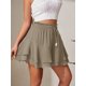 thumbnail image 5 of Pantalones de falda con volantes de doble capa for mujer, con cintura elástica y cordón, pantalones de falda informales antiexposición deportivos, 5 of 7