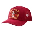 thumbnail image 3 of vigerkar 250 Anniversary USA Hat Embroidered Patriotics Eagle Trucker Cap 250th Anniversary Mesh-Back Cap for Men Women (Wine, One Size）, 3 of 9