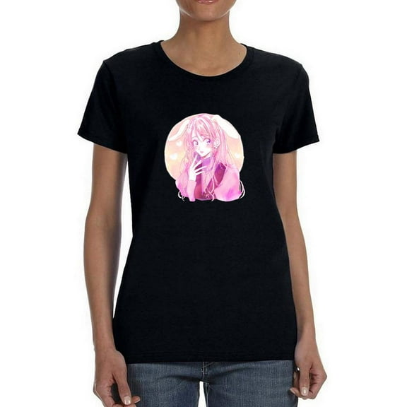 Anime Girl W Bunny Ears T-Shirt Women -Image by Shutterstock, Female XX-Large