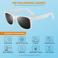 thumbnail image 6 of LINVO Classic Retro Polarized Matte White Sunglasses for Men Women Fishing Driving Hiking, 6 of 7