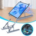 thumbnail image 1 of Naittoop RGB Luminous Docking Usb Desktop Laptop Stand Aluminum Folding Tablet Stand, 1 of 7