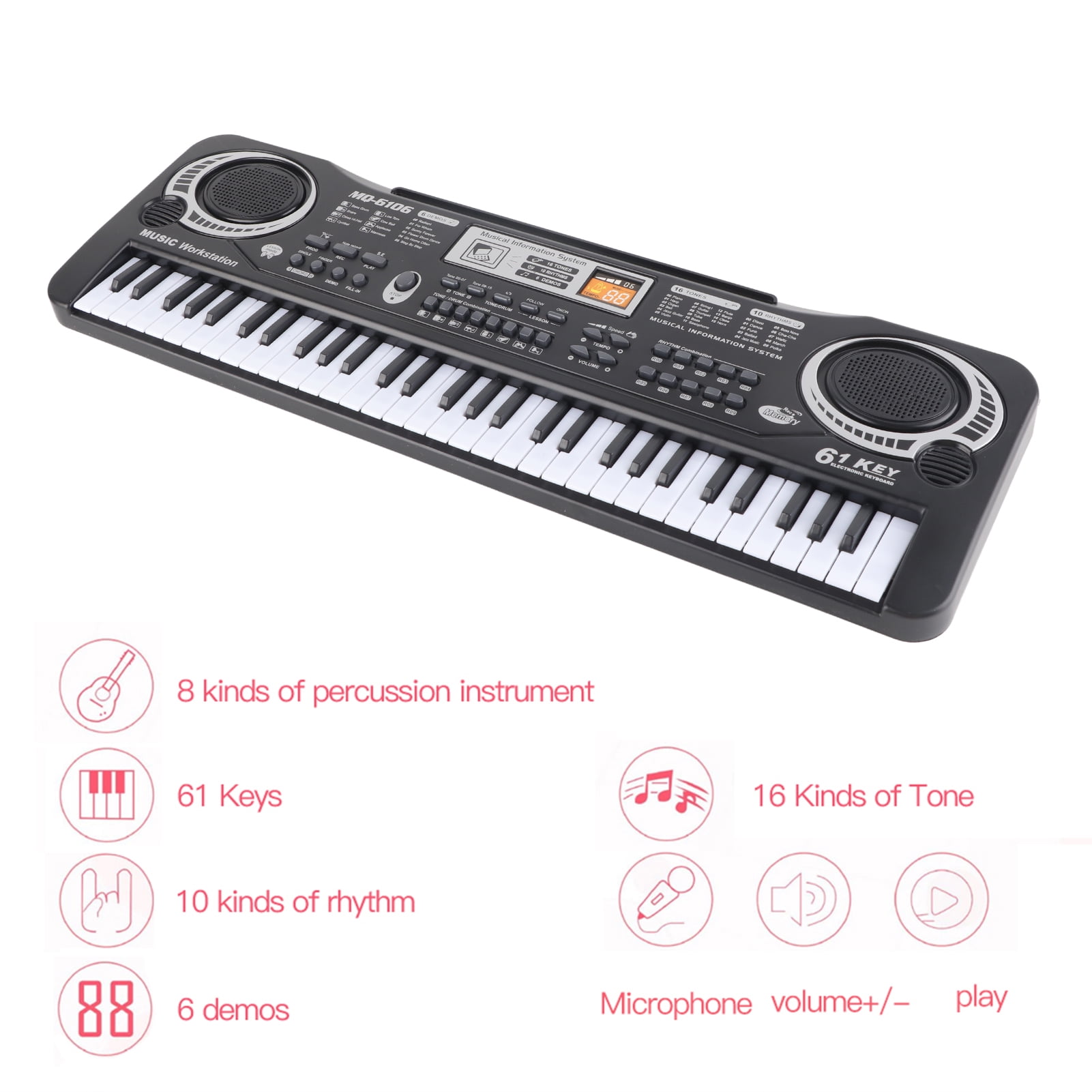 Electric Digital Piano, Electric Piano, Portable Piano Keyboard Electric Piano, Keyboard Piano For Kids For Adults Musical Instruments Starter Educational