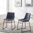 thumbnail image 2 of Walker Edison Faux Leather Dining Chair, Navy Blue (Set of 2), 2 of 4