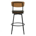 thumbnail image 4 of CHITA Swivel Counter Height Bar Stools with Back Set of 2, 30'' Seat Height, Metal & Wood Frame, Black, 4 of 7