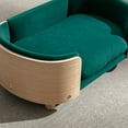 thumbnail image 5 of Pet Sofa, Small Size Scandinavian Style Elevated Dog Bed With Solid Wood legs and Bent Wood Back, Velvet Cushion, Mini Sofa for Dogs, Cats, Dolls and Other Pets, Dark Green+Natural, 5 of 8