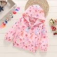 thumbnail image 2 of CYRBOKO Jeckets for Toddler Girls, Printed Zip up Long Sleeve Windproof Hooded Outerwear Pink Size 4-5 T, 2 of 4
