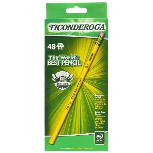 Dixon® Ticonderoga® Pencils, 2 Medium Soft Lead, Yellow Barrel, Box Of