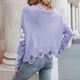 thumbnail image 4 of Suéter de punto informal de manga larga de otoño e invierno para mujer con cuello en V estampado Pompotops hdfakjf11594, 4 of 5