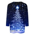 thumbnail image 3 of Christmas T Shirts for Women 3/4 Sleeve Holiday Graphic Tee Loose Casual Tops Xmas Party Outfit Pullover, 3 of 4