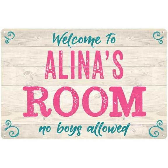 ALINA'S Room Kids Bedroom Sign 8x12 Metal Sign 208120089186