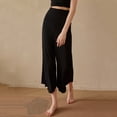 thumbnail image 2 of Cutuoiiu Women's Loose Solid Color Sports Flowy Wide-Leg Cropped Yoga Pants Gifts, 2 of 5