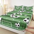thumbnail image 4 of Erosebridal Boys Personalized Gifts Queen Sheet Sets,Football Pattern Alphabet C Bed Set For Kids 4 Pieces, 4 of 6