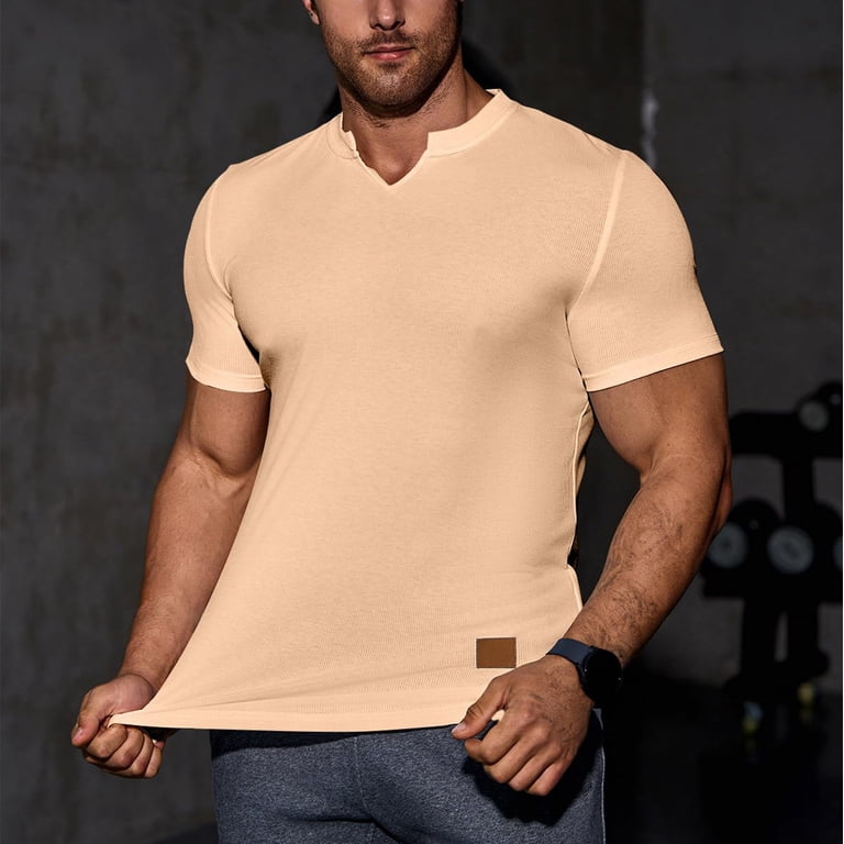 Fincut Men's T-Shirt, Fincut Men's T-Shirt V Neck, Casual Slim Fit