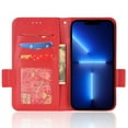 thumbnail image 2 of Wallet Case for iPhone 14 Pro 6.1 Inch, Soft Silicone Lychee Pattern PU Leather Shockproof Flip Cover with Card Slots Holder Magnetic Clasp Lock Drop Resistant Kickstand Phone Case,Red, 2 of 5