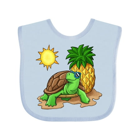 

Inktastic Summer Turtle in Sunglasses on the Beach with Pineapple Gift Baby Boy or Baby Girl Bib