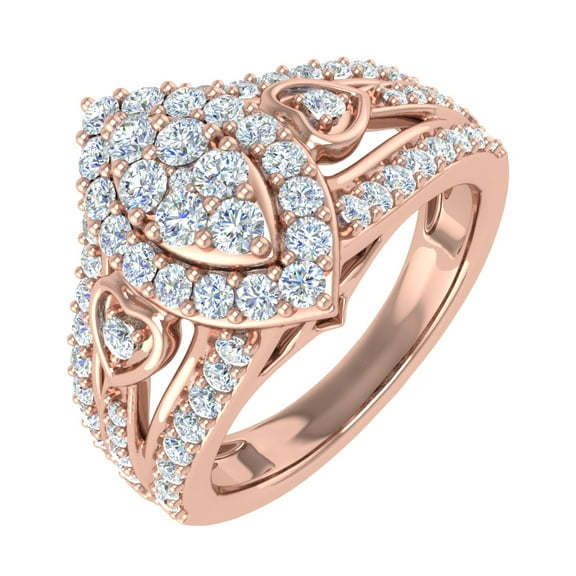 1 Carat Diamond Engagement Ring Band in 14K Rose Gold